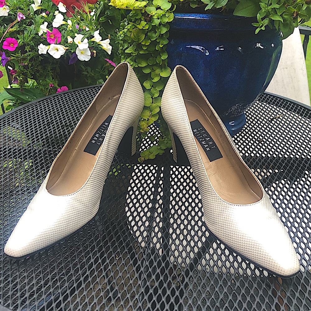 Stuart Weitzman Pumps In Bone With A Dot Texture … - image 7
